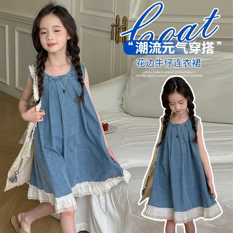 

Fashionable children baby girls summer dress new style thin pretty toddler kids