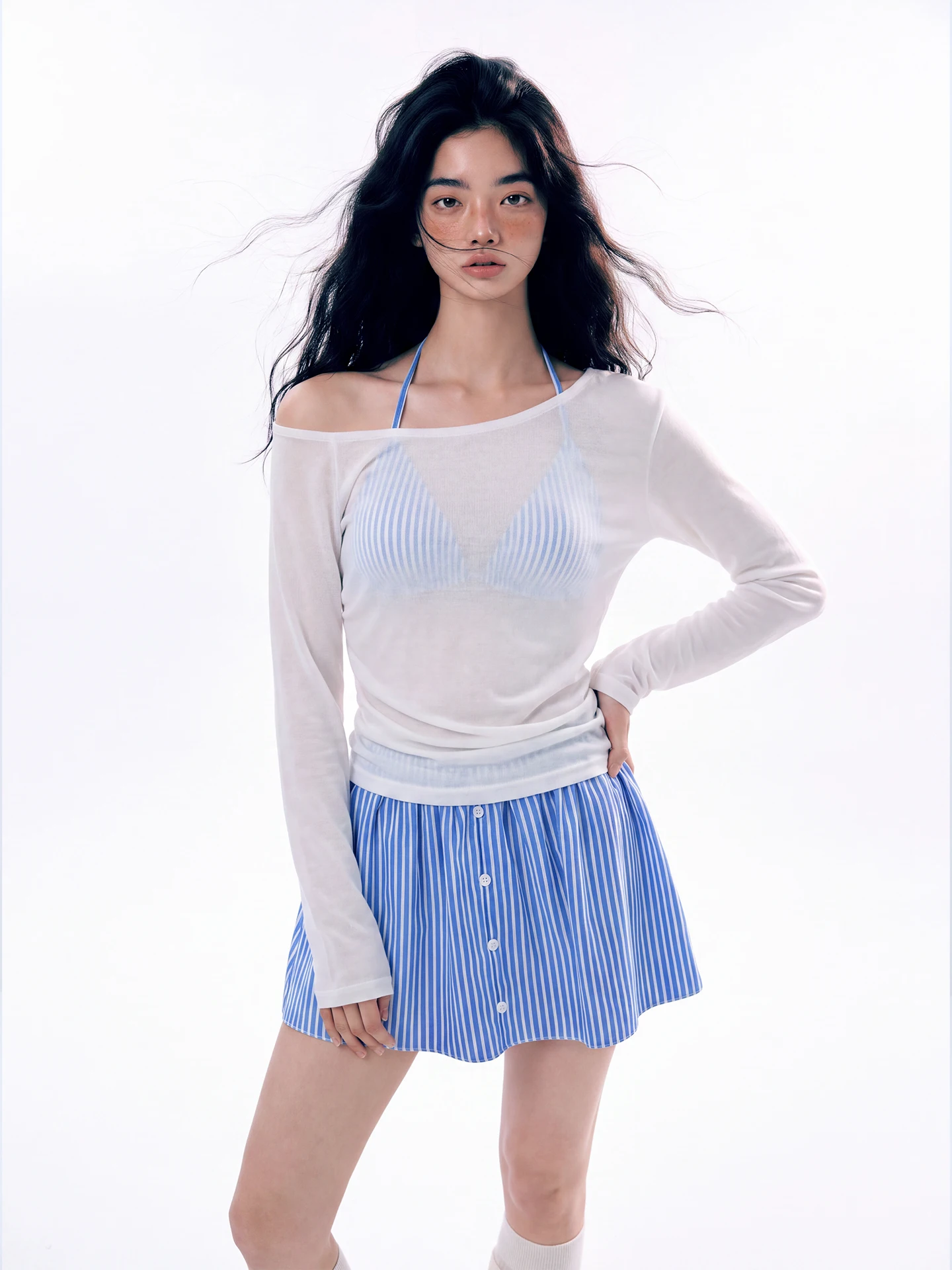 Hello W Pure Desire Style Two-Piece Bikini Swimwear Beach Thermal Spring Flat Angle Skirt Design Swimming Costume Women's Suit