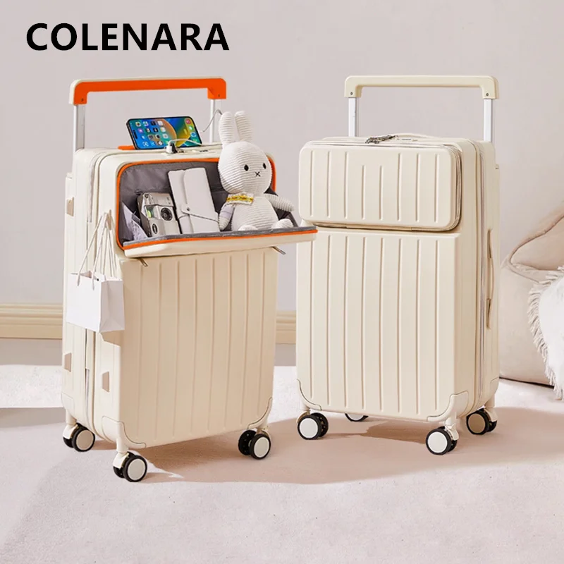 

Чемодан COLENARA с передним отверстием, посадочный чемодан, 20 дюймов, 22 дюйма, 24 дюйма, 26 дюймов, ABS + ПК, чехол на тележке с зарядкой через USB, многофункциональный чемодан для салона