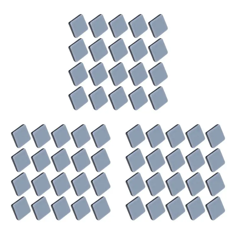 SEWS-60Pcs Chair Glides Furniture Sliders PTFE Easy Moving Pads Square With Nail Feet Protector For Hardwood Floor
