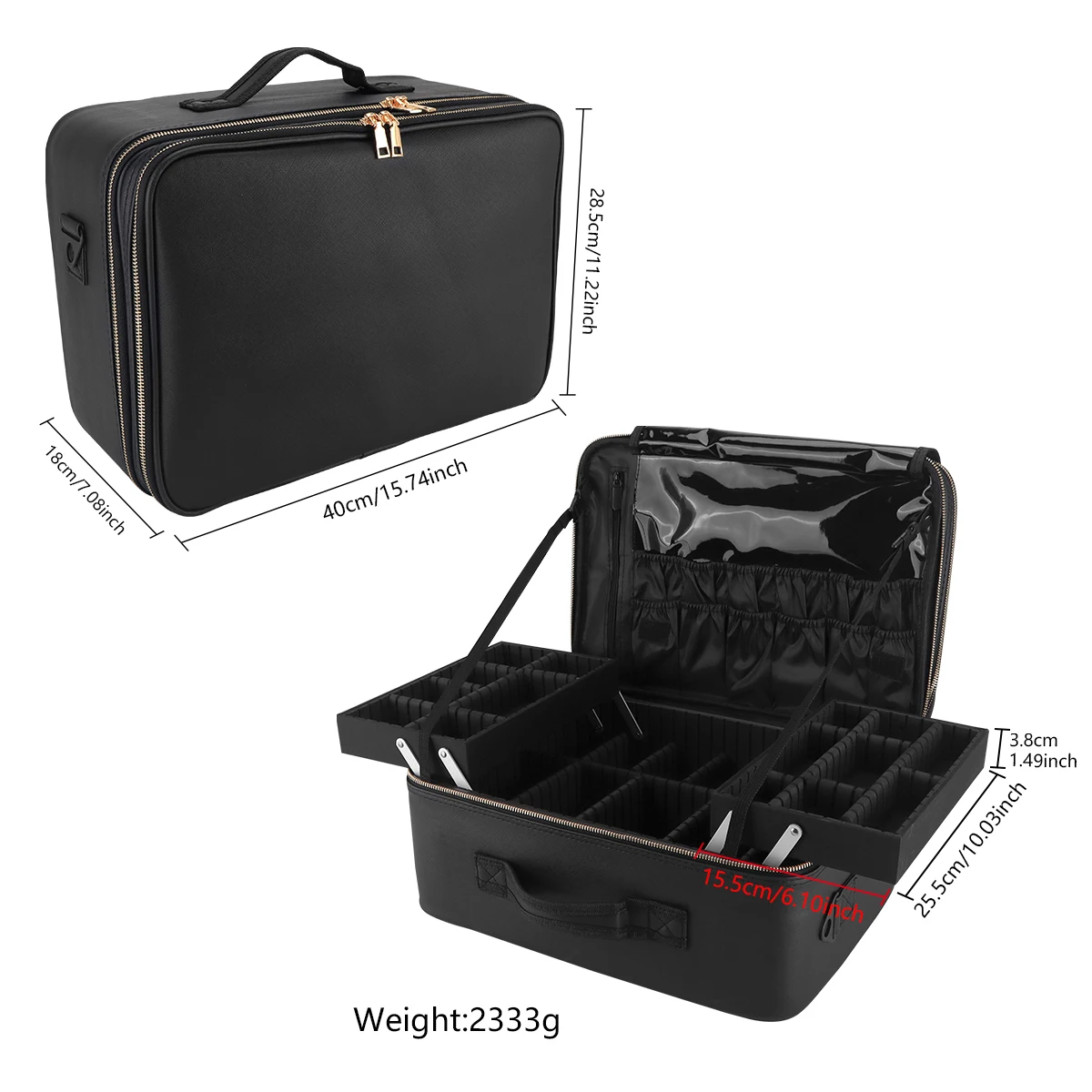 

Women Travel Cosmetic Case Organizer Box Brush Holder Makeup Artist Storage Box Makeup Case Makeup Bag Professional Train Case