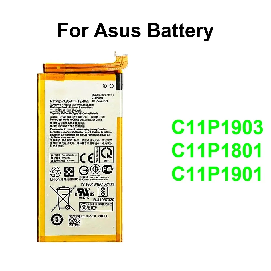

Mobile Phone Battery Long-Lasting Performance C11P1901 C11P1801 C11P1903 4000-6000Mah For Asus Rog 1 2 3 Game ROG3