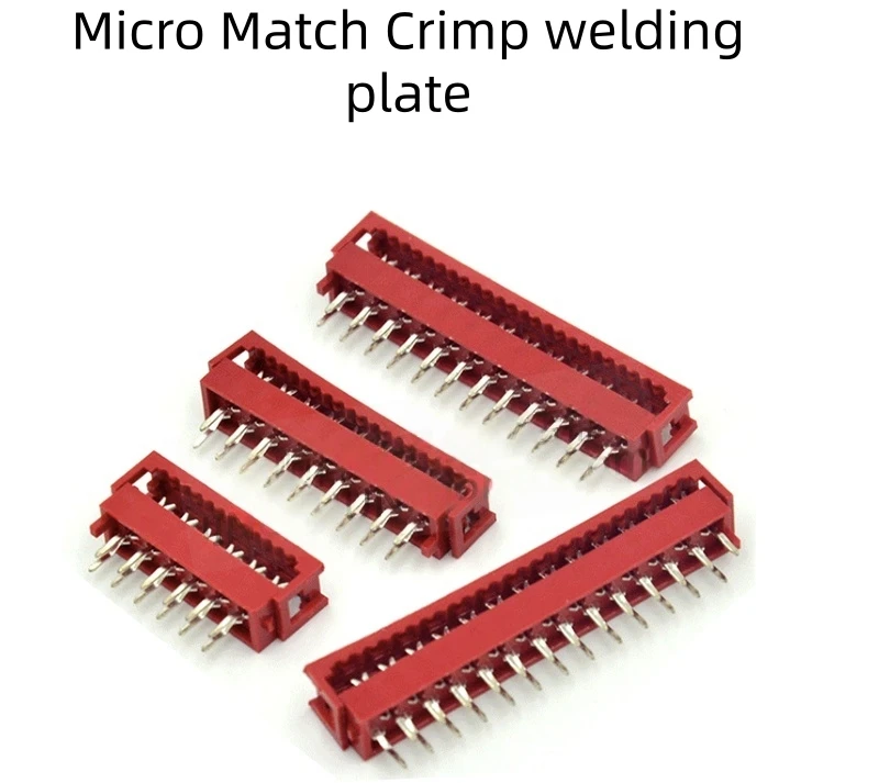 10PCS 2.54MM Red IDC Type Pitch Wire Straight Needle Micro Match Connector 1.27mm Male Crimping Wire Type