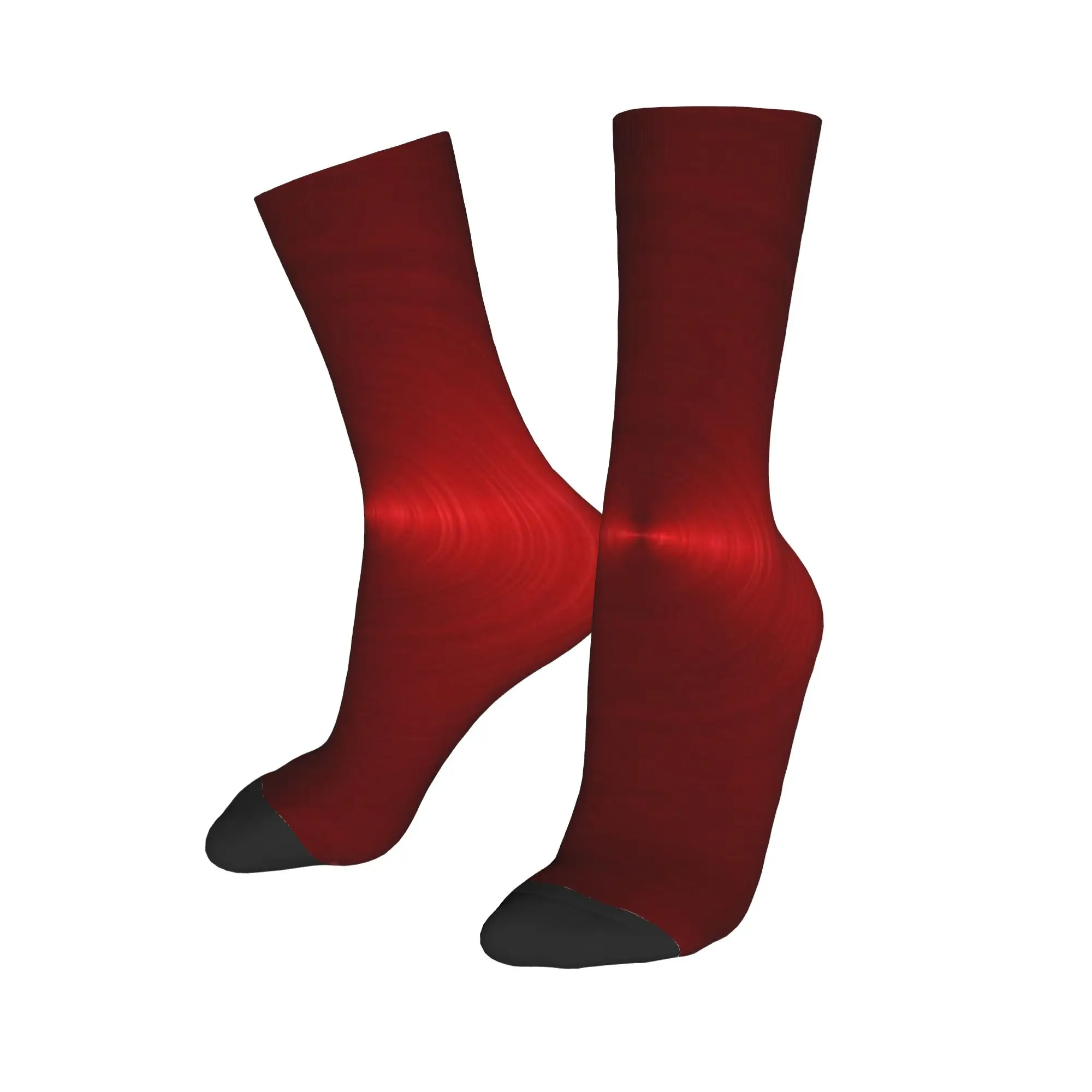 Red Radial Metal Texture Stockings  Graphic Harajuku Socks Autumn Non-Slip Socks Women Men Outdoor Sports Warm Soft Socks
