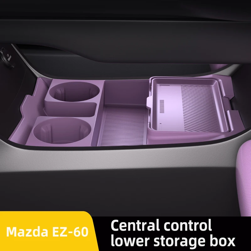 

Для Mazda EZ-60 CX-6e CX6E CX-6 2025 2026, ящик для хранения, центральный подлокотник, скрытый ящик, держатель для чашки, органайзер, аксессуары для интерьера
