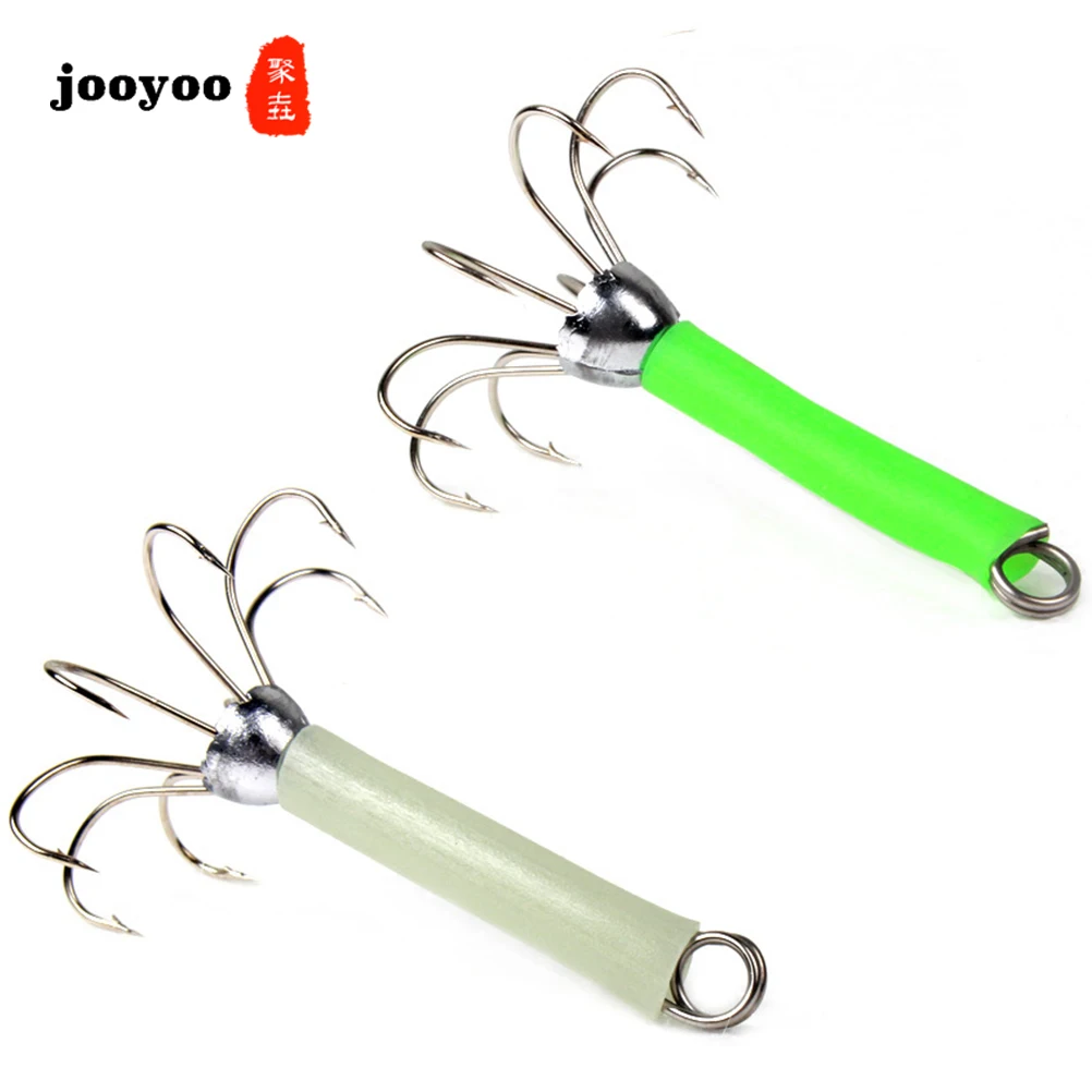 1 Stück 8,7 g Kunststoff grün leuchtende Tintenfisch Jigs Haken 8 Nadeln Tintenfisch Köder starker Leuchten Tintenfisch Angelhaken Köder Meer Angelhaken