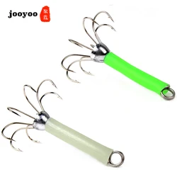 1 Pcs 8.7 G Plastic Green Luminous Squid Jigs Hooks 8 Needles Squid Baits Strong Glow Cuttlefish Fishing Hook Bait Sea Fishhook