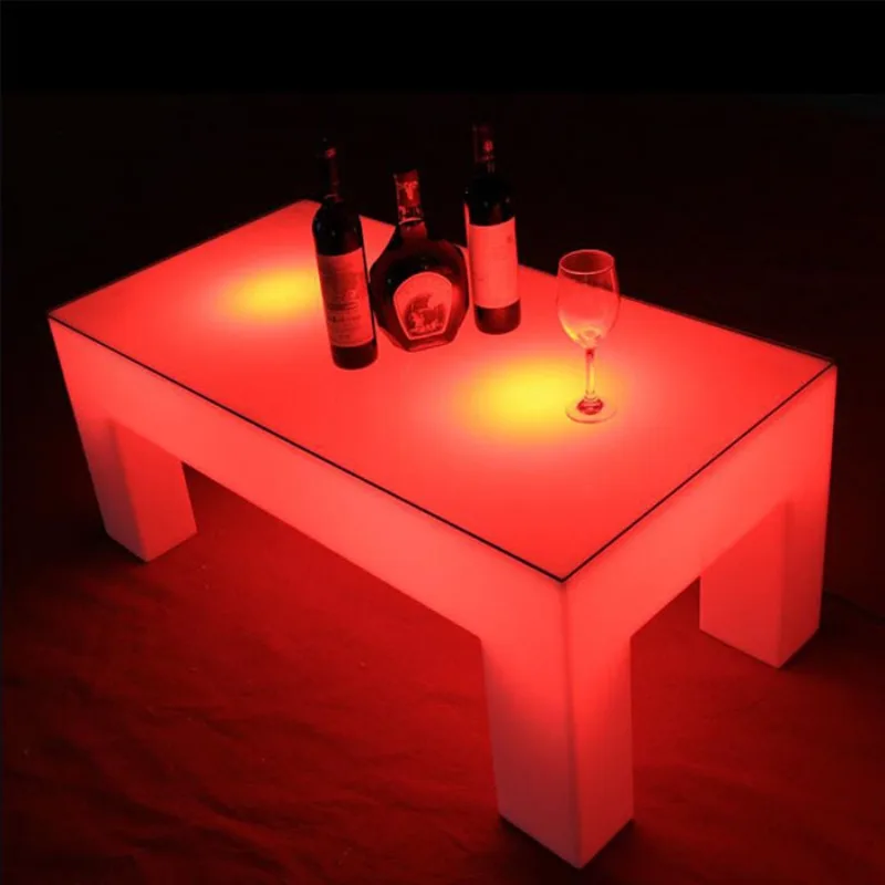 

High legged table, LED light emitting wine table, colored light emitting rectangular tea table, activity furniture,