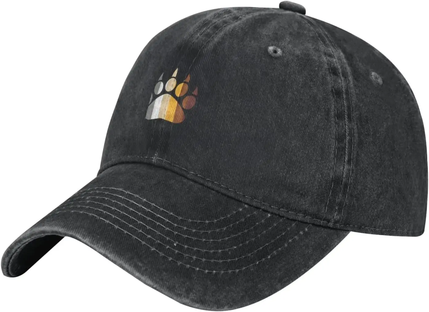 Bear Pride Paw Print Baseball Cap Washed Cotton Adjustable Casual Hat for Adults