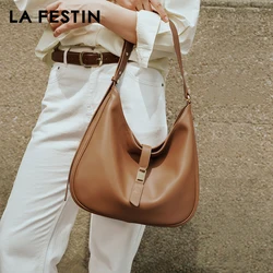 LA FESTIN Original Brand 2024 New Summer Large Capacity Tote Bag Black Shoulder Bags Crossbody Bag Casual Women's Bag