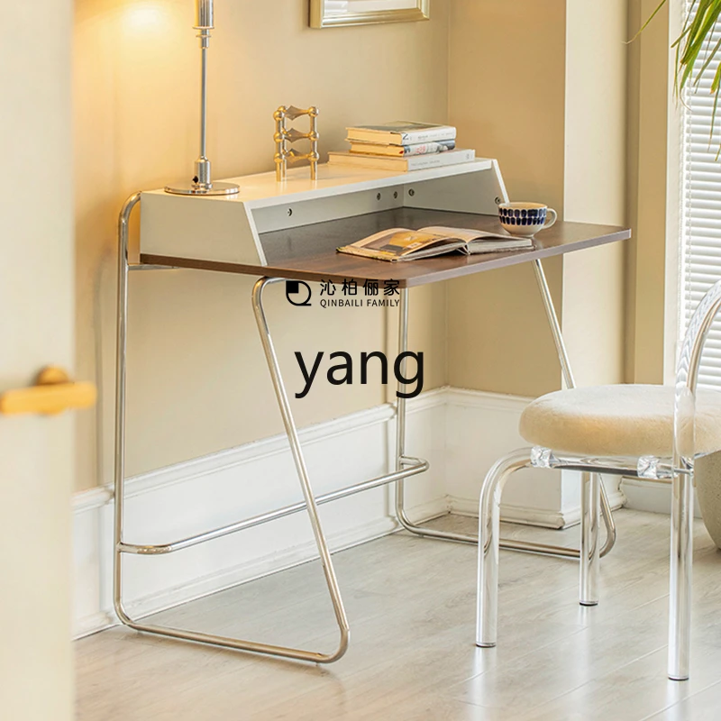 Ltt الشمال مكتب منزلي ضوء فاخر الفولاذ المقاوم للصدأ مكتب الكمبيوتر غرفة المعيشة منضدة