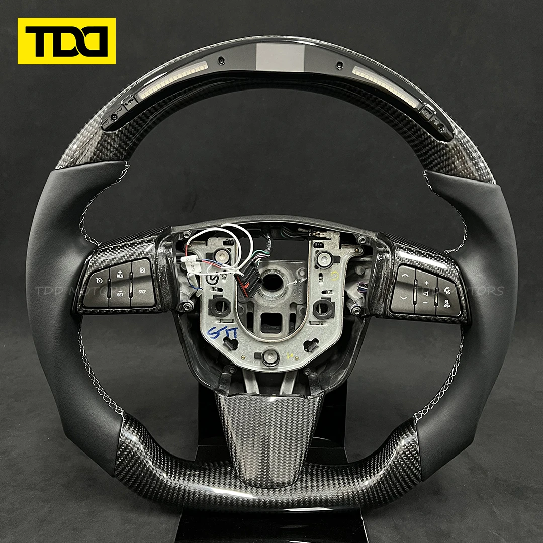 

TDD 100% Carbon Fiber Car Steering Wheel Customized With Leather For Cadillac CTS CTS-V(2008-2012) SRX(2010-2012)