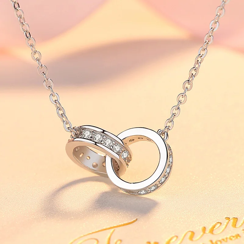 New 925 Sterling Silver Necklace Moissanite Pendant for Women Noble Wedding Jewelry Fine Fashion Party Gift High Quality