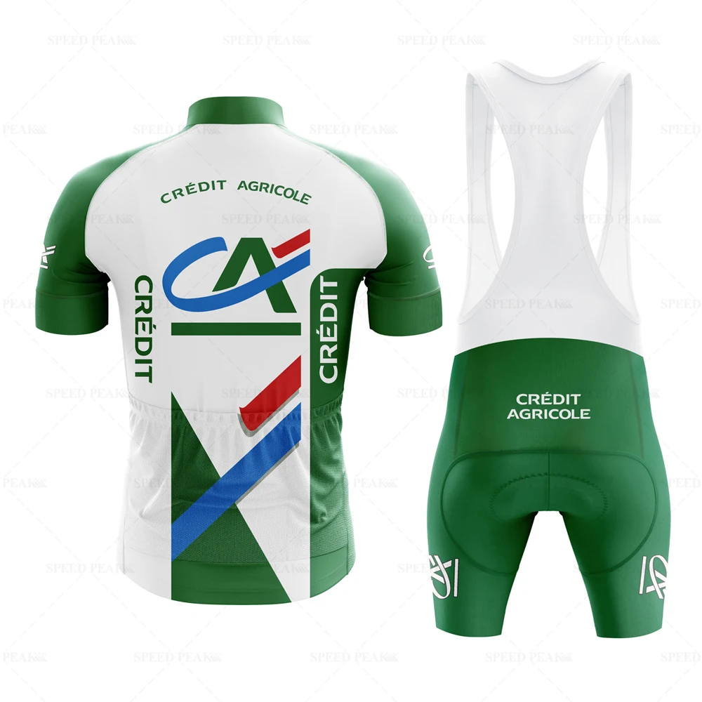 CA Cycling Jersey Men short sleeve Set Retro green Bib Short Sleeve  Bike Clothing Bicycle Summer Sportswear Triathlon