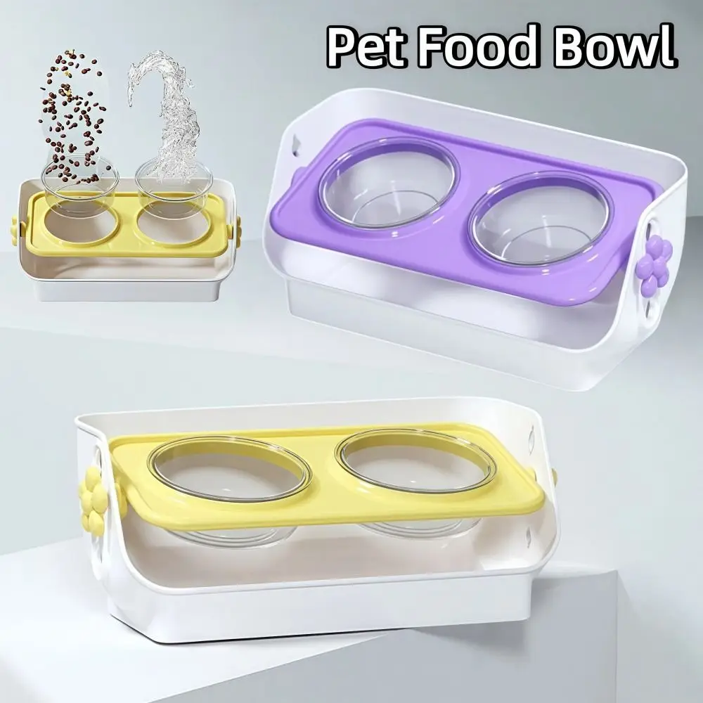 

Adjustable Height Cat Bowls Neck Protection Spine Protection Pet Food Bowl Prevents Tipping Non-slip Base Cat Dog Drinking Bowls