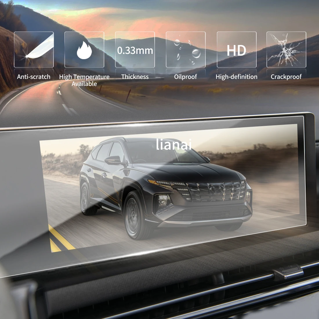 Screen Protector for 26 Hyundai Tucson Tempered Glass GPS Video Navigator Car Stickers  Accessories Scratch-resistant supplies