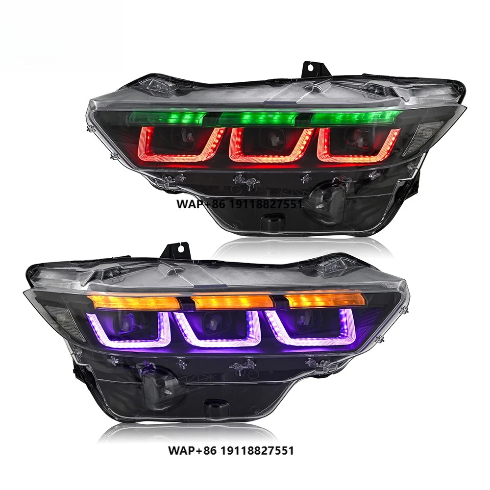 

Stylish Head Lamp Daytime Running Light Variable Color RGB 8000K 12V New LED Headlights for 2024-2025 Ford Mustang Headlight
