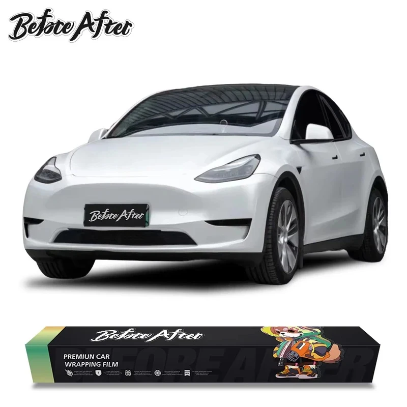 Electro Optic PET Matte Metallic White Satin Car Wraps Vinyl Film  Body