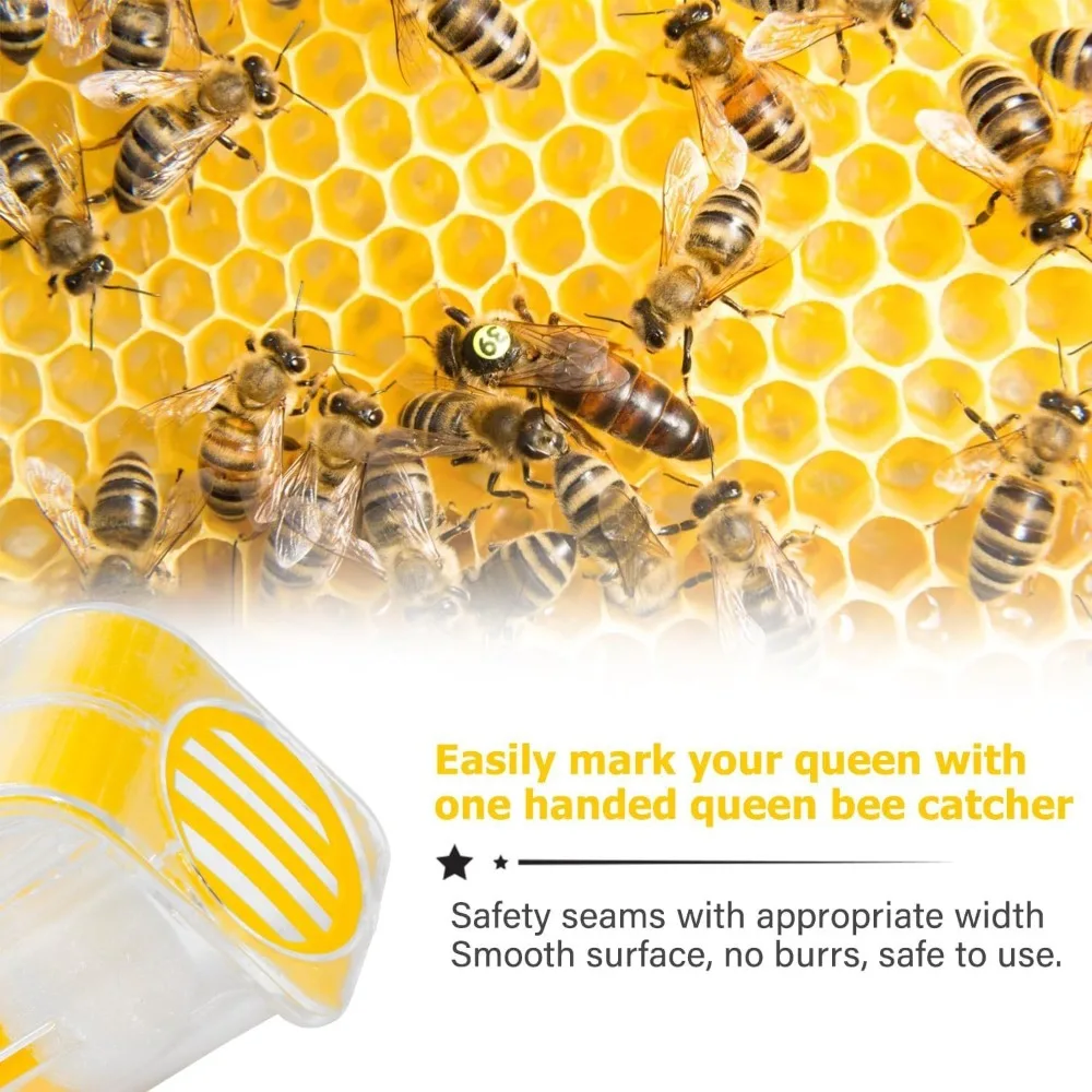 Creative Plastic Queen Bee Marking Catcher Handed with Plunger Bee Marker Bottle Strong Beekeeper Tool Garden Bee Tools