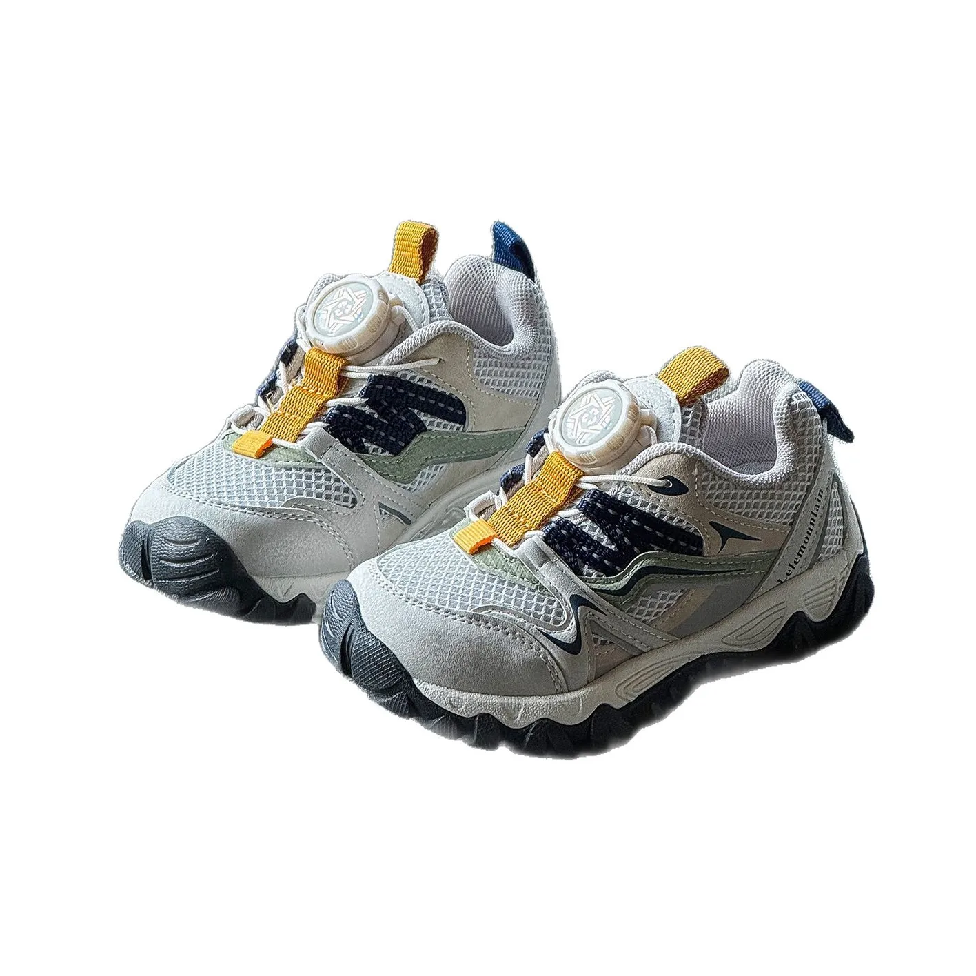 

Весна 2026, модная сетчатая дышащая обувь для маленьких/больших детей, детские кроссовки унисекс с вращающейся автоматической пряжкой для мальчиков и девочек