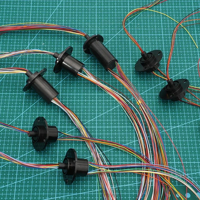 1PCS 2/4/6/8/18/24/12 Circuits 2A 36CH/1.5A Conductive Slip Ring 250RPM Max Speed 360° Continuous Rotation for PTZ Camera/Gimbal