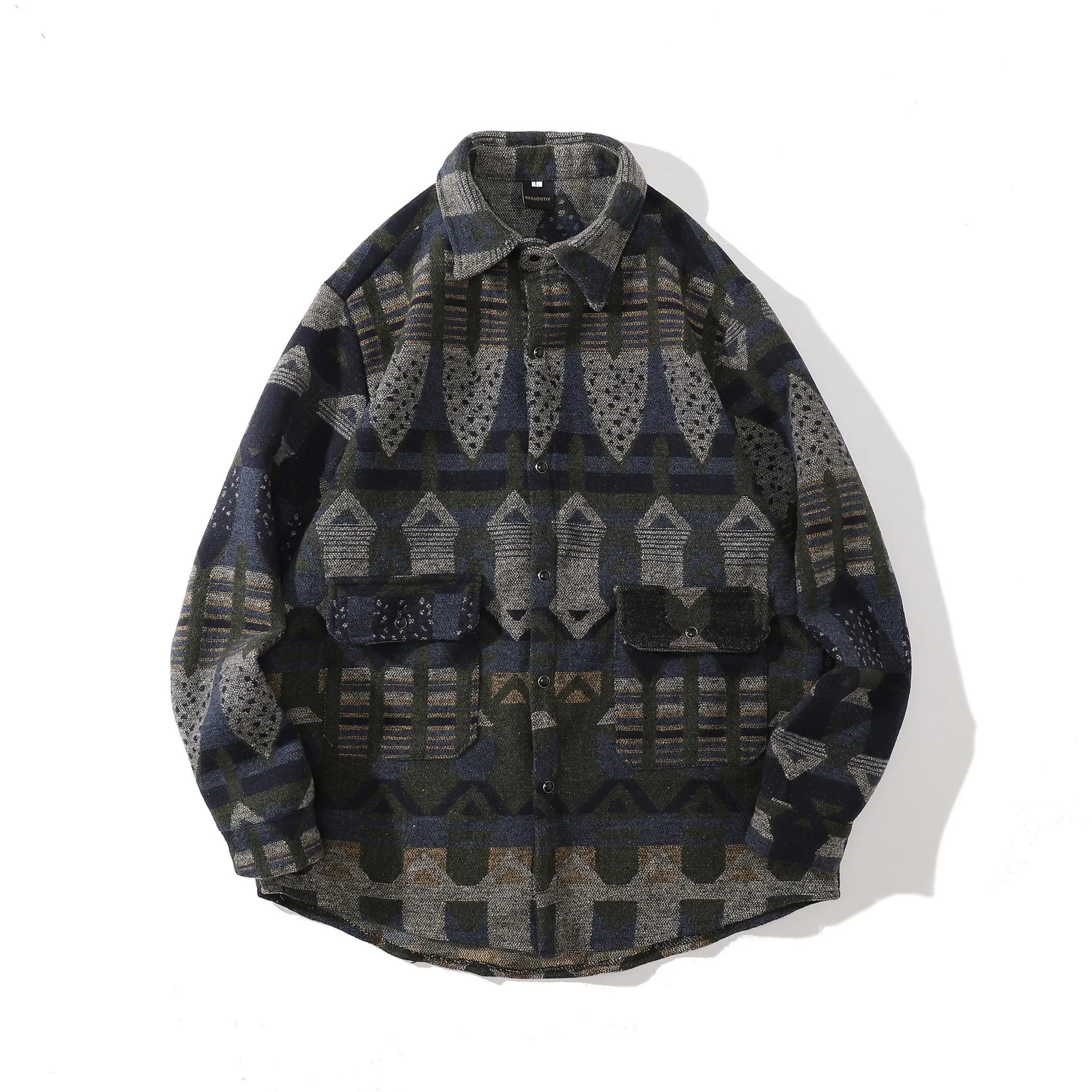 

Мужская рубашка-куртка в стиле ретро с вышивкой, осенняя, с длинным рукавом, в этническом стиле, свободного кроя, повседневная, для уличного стиля