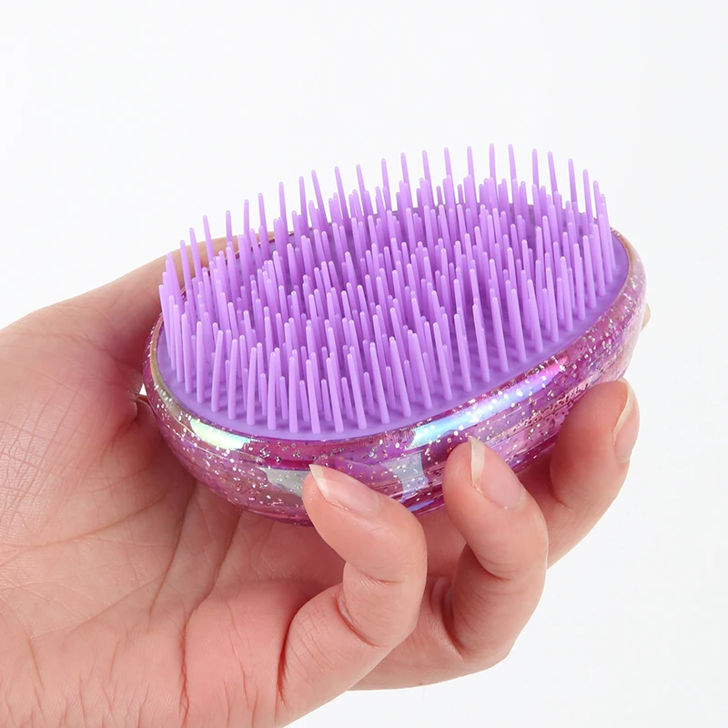 1Pcs Mini Hair Comb Egg Round Shape Soft Hairbrush Detangling Hair Brush Shining Salon Styling Hairdressing Brush for Travel