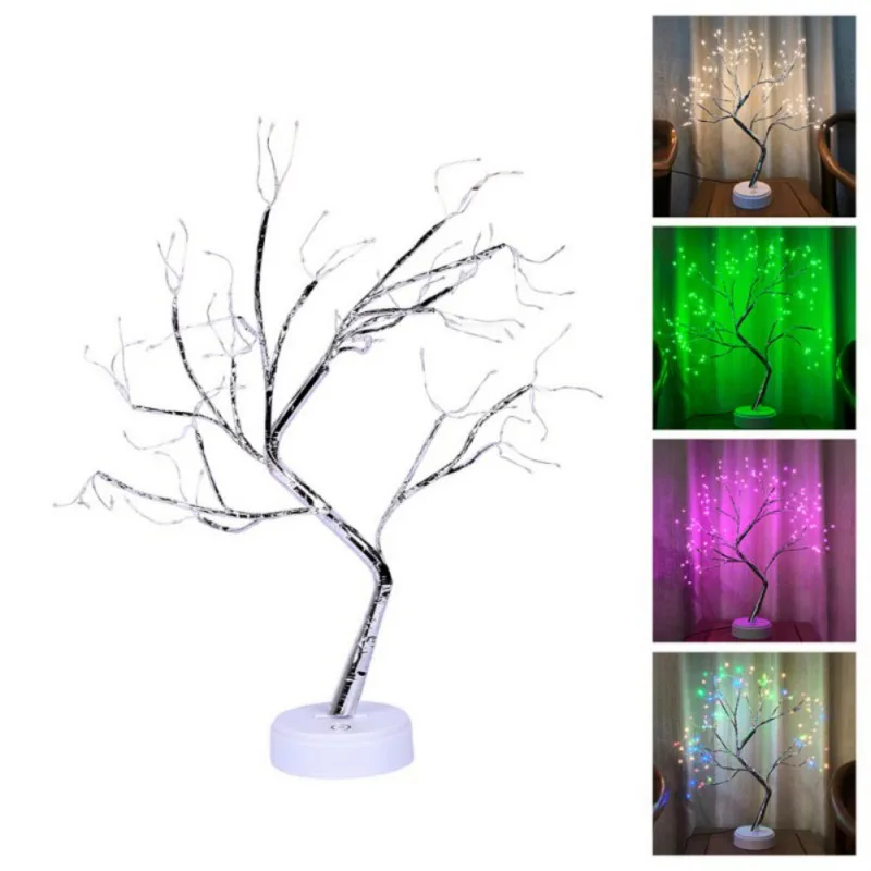 Tabletop Tree Light with 108 LED Copper Wire String Lights DIY Artificial Bonsai Tree Lamp for Lighting Bedroom Christmas Party