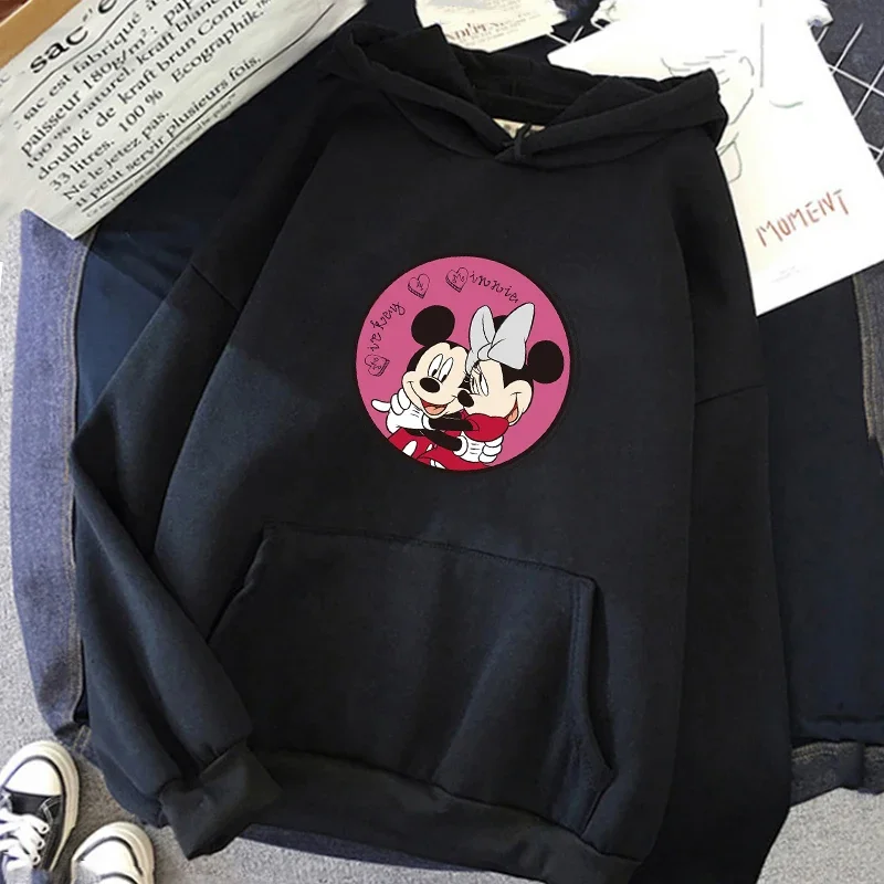 Harajuku Disney Women Hoodie Cute Mickey Mouse Hoodie Cartoon Clothing Top Long Sleeve Hoodies Sweater Fashion Hooded Sweatshirt