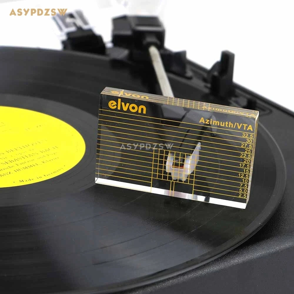 

elvon LP Vinyl record player Measuring phono Tonearm VTA/Cartridge Azimuth Ruler