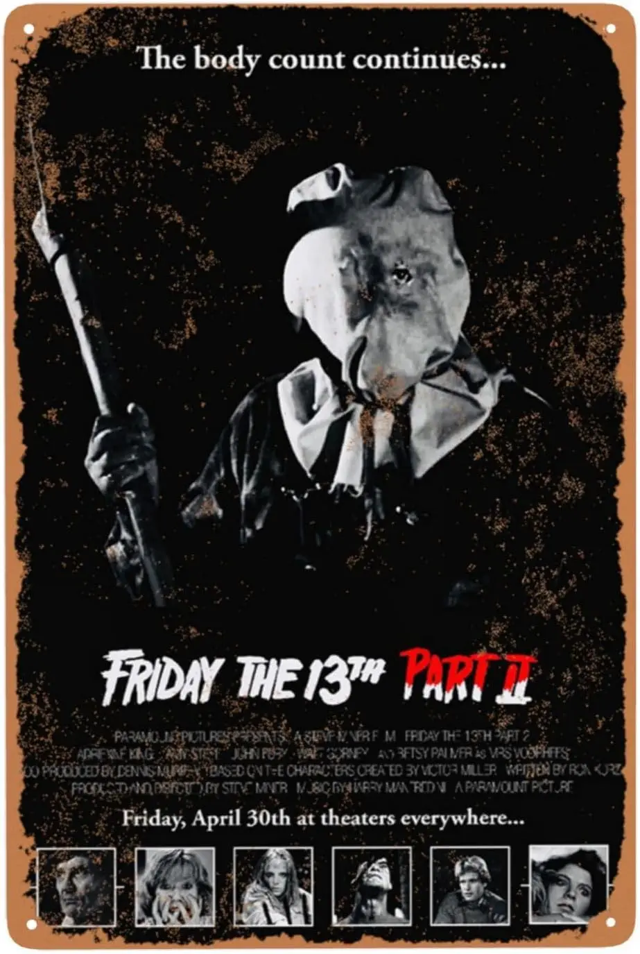 1p,ZTTN Friday Movie 13 Part II Thriller Art Poster Tin Signs Metal Posters Room Aesthetic Festival Gift Family Bedroom Decor Wa