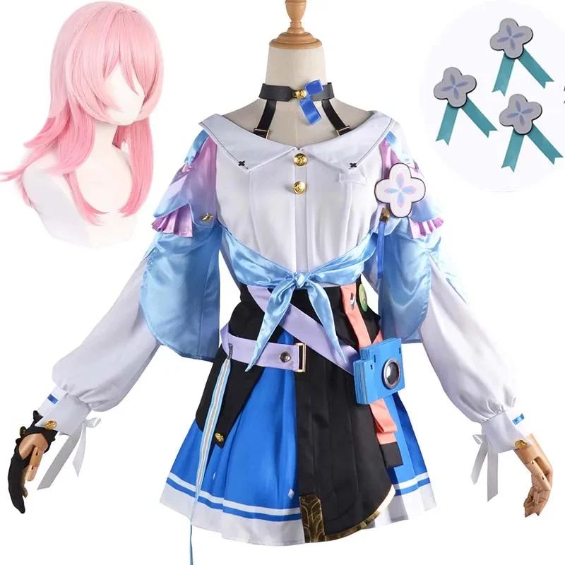 

❤2026❤ March 7th Cosplay Costume Big Size March 7th Dress Wig Role Play Lolita Outfits for comic con❤