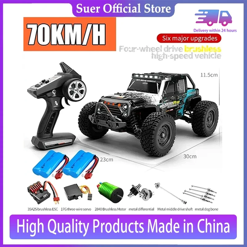 Rc Cars 16103Pro 50km/h Or 75km/h With LED 1/16 Brushless Moter 4WD Off Road 4x4 High Speed Drift Monster Truck Kids Toys Gift