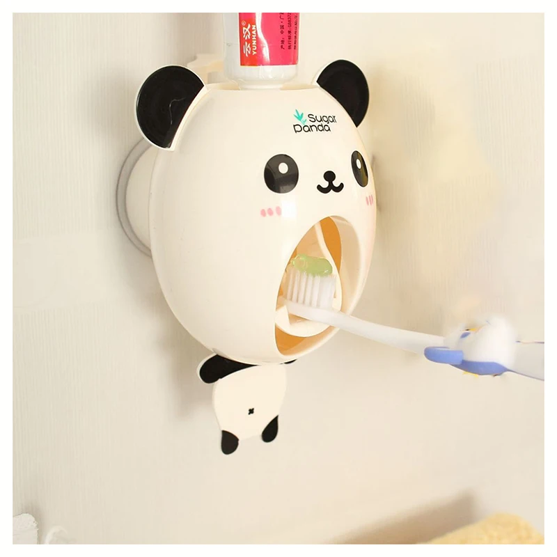 1pc, Automatic Toothpaste Dispenser, Household Wall Mounted Toothpaste Squeezer, Cartoon Design Plastic Toothpaste Holder,Bathro