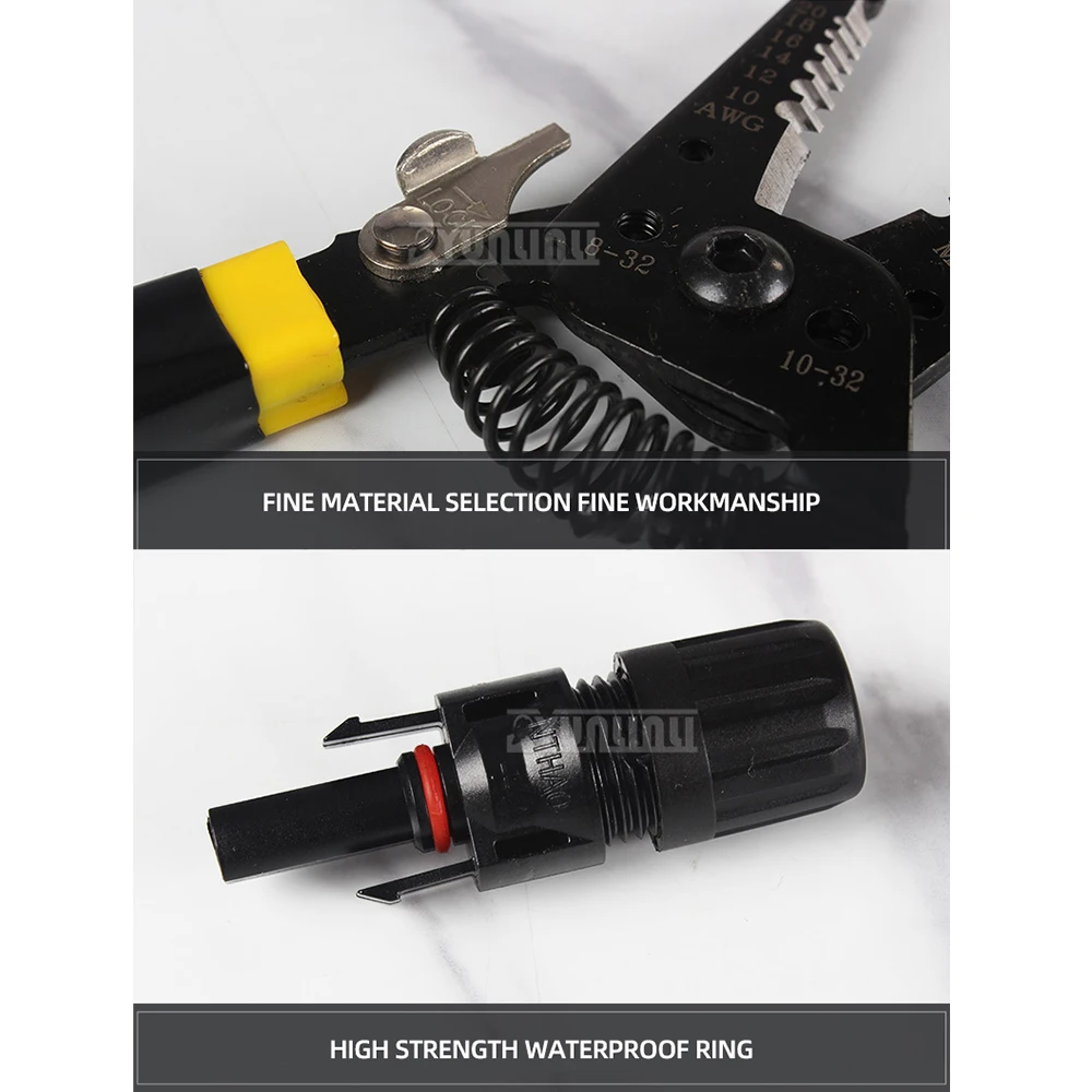 Kit de construcción de instalación fotovoltaica, alicates de prensado, conector solar, Terminal, alicates de prensado especiales