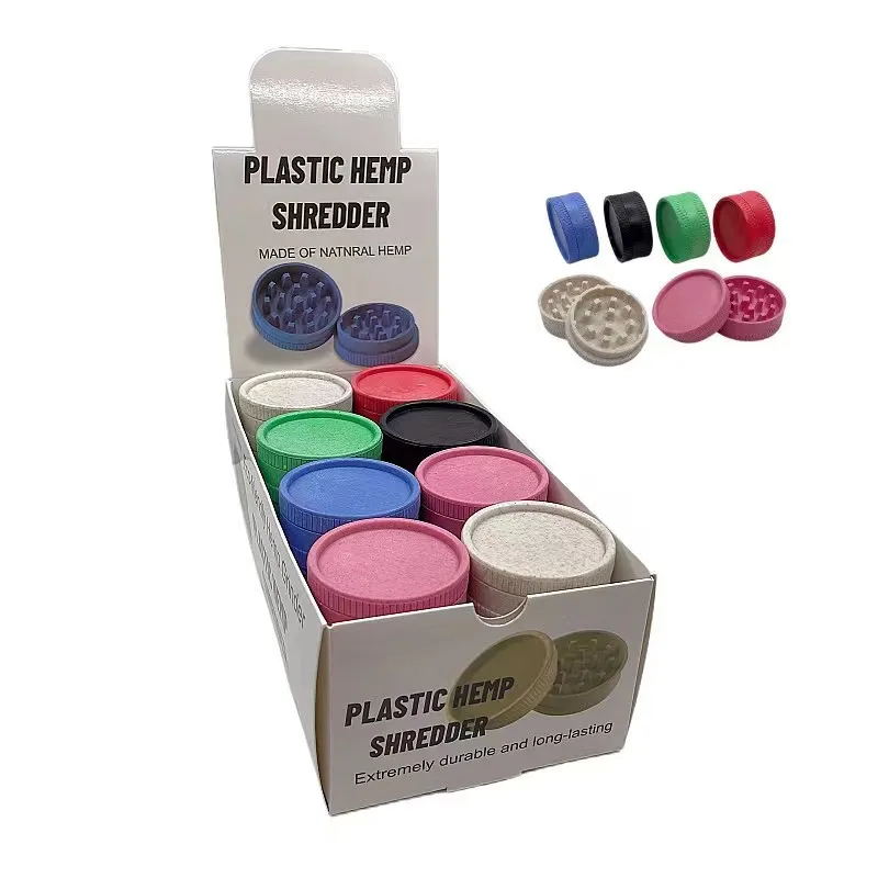 Custom Logo Colorful Fully Degradable Materials Plastic herb Grinder 55mm 2 Layers biodegradable Herb Grinders