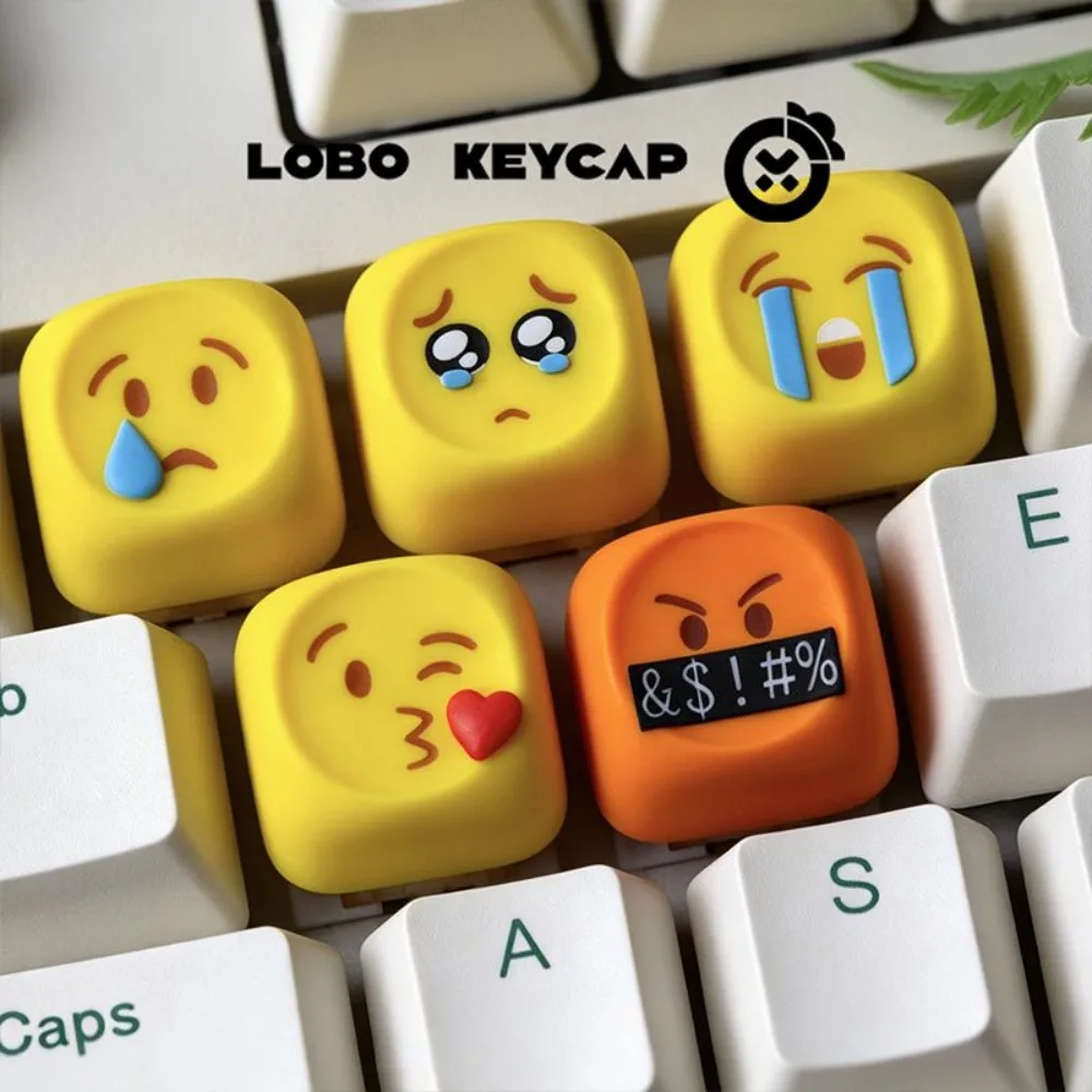 Emoji Series Personalized Esc Keycaps Emoji Cute Yellow Cartoon Customized Design Resin 1U Key Caps Mechanical Keyboard Keycap