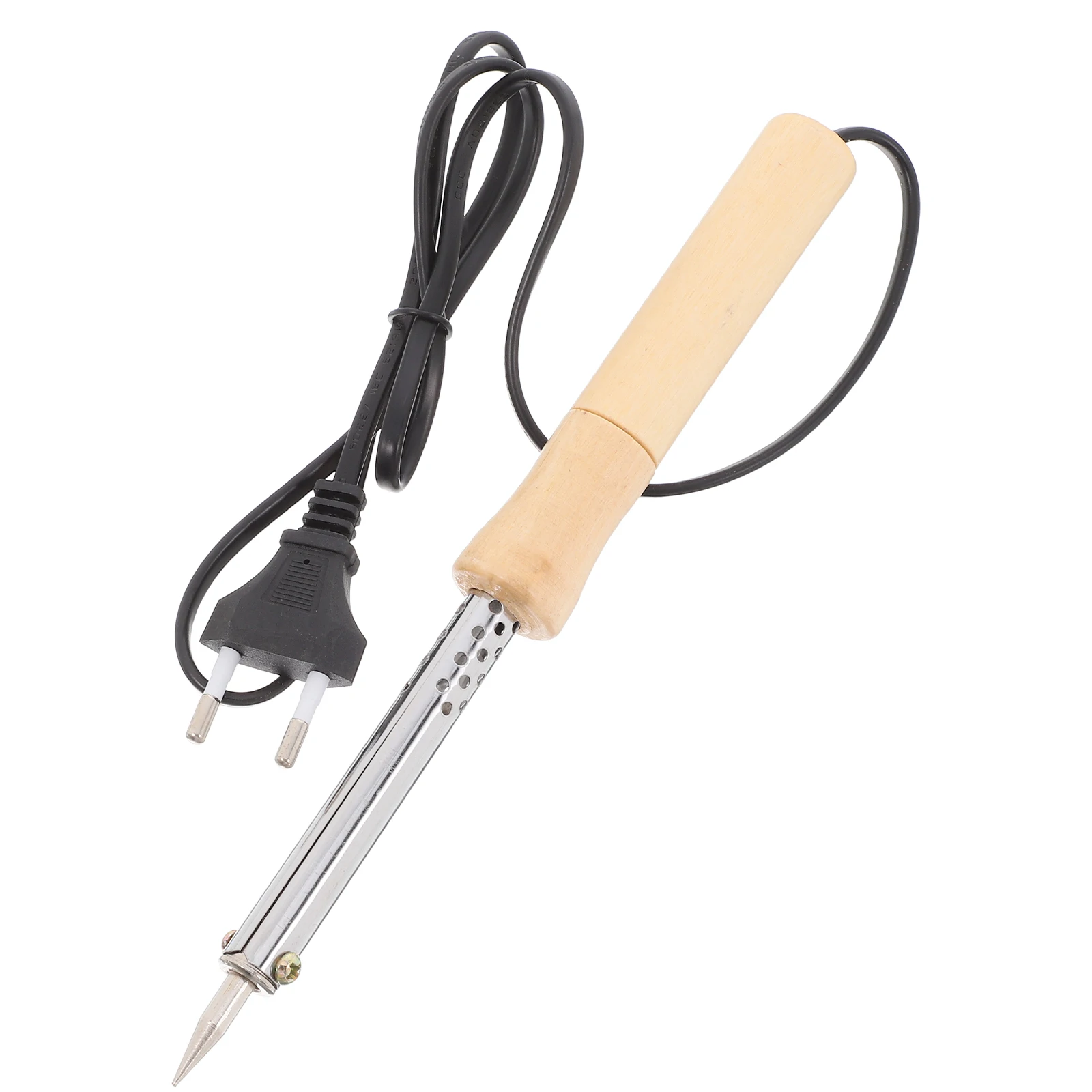 

60W Soldering Welding Tool Pointed Tip Wooden Handle Nickel Soldering Pencil Handle Core Electronics Repair DIY Copper Wire Flux