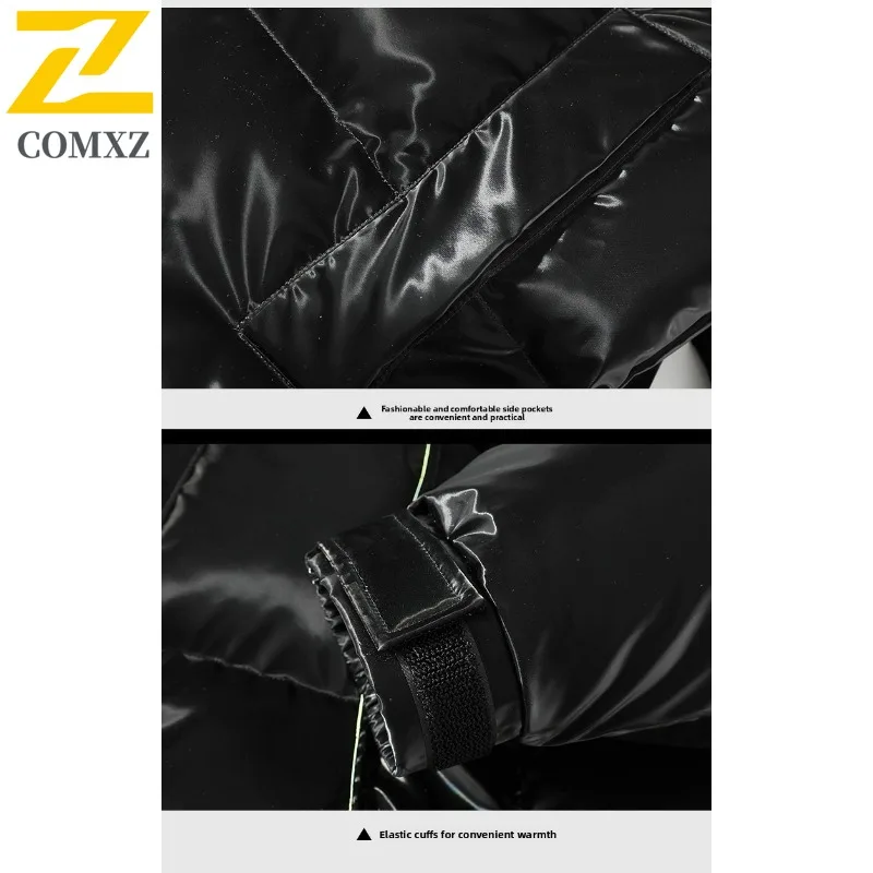 سترة COMXZ للرجال كاجوال بياقة واقفة للتخييم في الهواء الطلق سترة مقاومة للرياح بتصميم شبكي ممتاز معطف شتوي للحماية من البرد