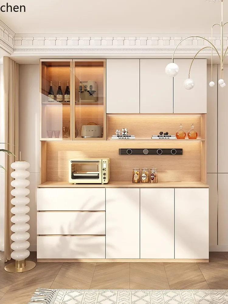 QZT Glass Door Sideboard Integrated Wall-Mounted Wine Cabinet Living Room Home Dining Storage Cabinet