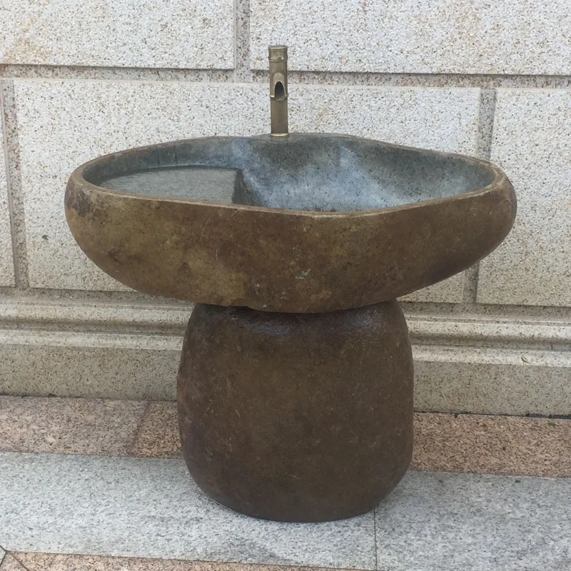 

Уличная ванна для стирки из натурального необработанного драгоценного камня с булыжниками и наборами стиральных досок, целый камень, уличная раковина для балкона и двора, встроенная