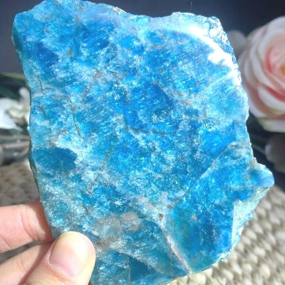 1pc Amazing Natural Blue Apatite Crystal Slice Perfect for Meditation & Home Decor Unique Gift for Spiritual Bohemian Style
