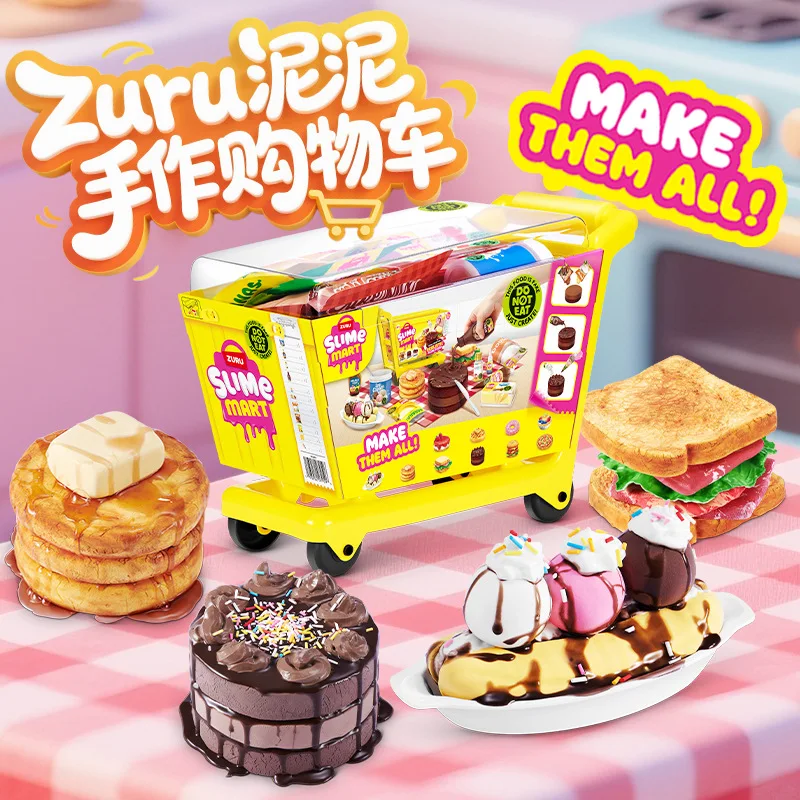 Zuru Nee Nee Diy Shopping Basket Pretend Play Slime Stress‑Relief Fake Hamburger Parent‑Child Baking Toy Gift