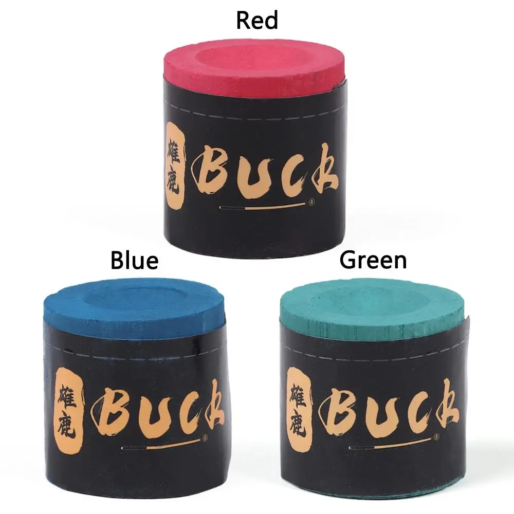 2Pcs/Set Pool Cue Tip Cue Chalk Calcium Carbonate No-slip Billiard Chalks Blue Green Red Indoor Sport Snooker Accessory