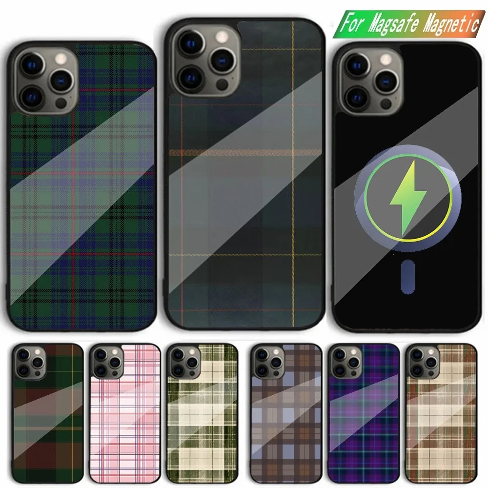 Scottish Plaid Warm Plaid Phone Case For iPhone 15,14,13,12,11,Plus,Pro,Max Mini Magsafe Magnetic Wireless Charging