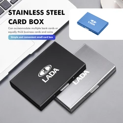 Metal Business Card Holder Credit Card Wallet Aluminum Purse For Lada Niva Vesta 4X4 Samara Kalina Largus Priora Granta