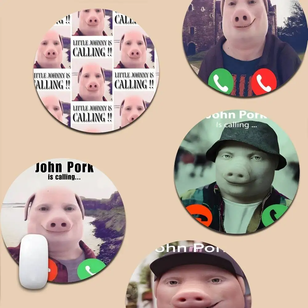 

Funny J-John Pork Is Calling Anti-Slip Round Speed Version Game Computer Keyboard Office Table Mat Laptop Mouse mat for PC Table