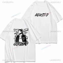 Suga Agust D T Shirt Duplex Printing Men Women T Shirts Kpop Hip-hop Hipster Summer Short-sleev Trending Graphic Cotton Tee