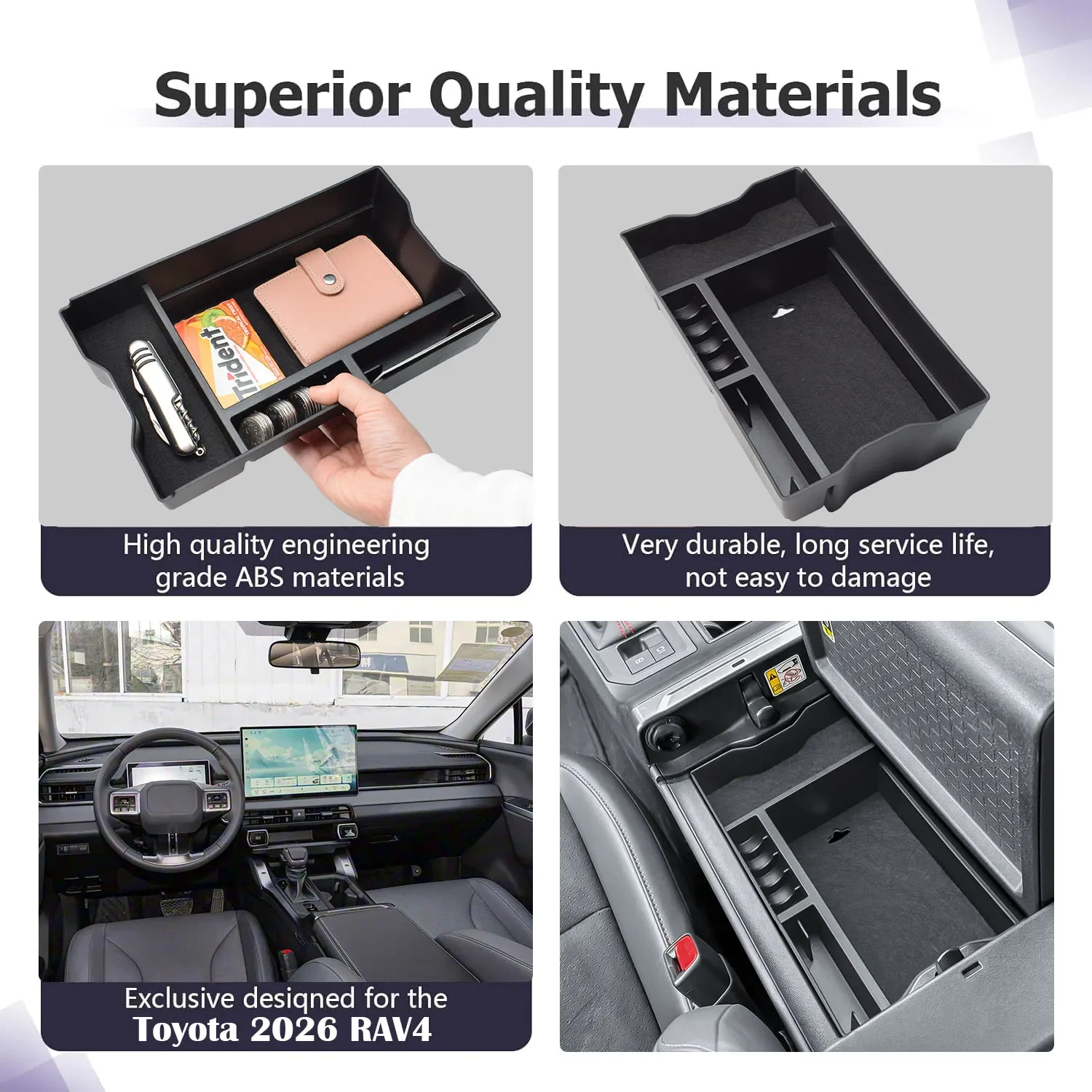 For Toyota RAV4 RAV 4 2026+ Silicone Center Console Cup Holder Passenger Armrest Storage Box Tray Interior Special Accessories 4