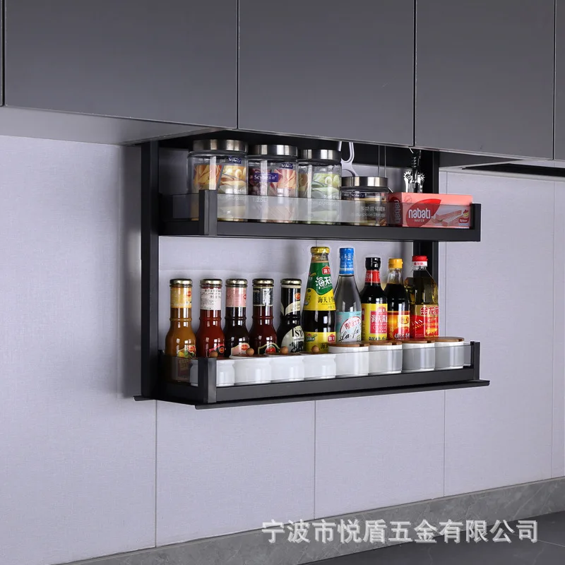 Intelligent electric hanging cabinet lift basket, kitchen cabinet seasoning basket up and down lift